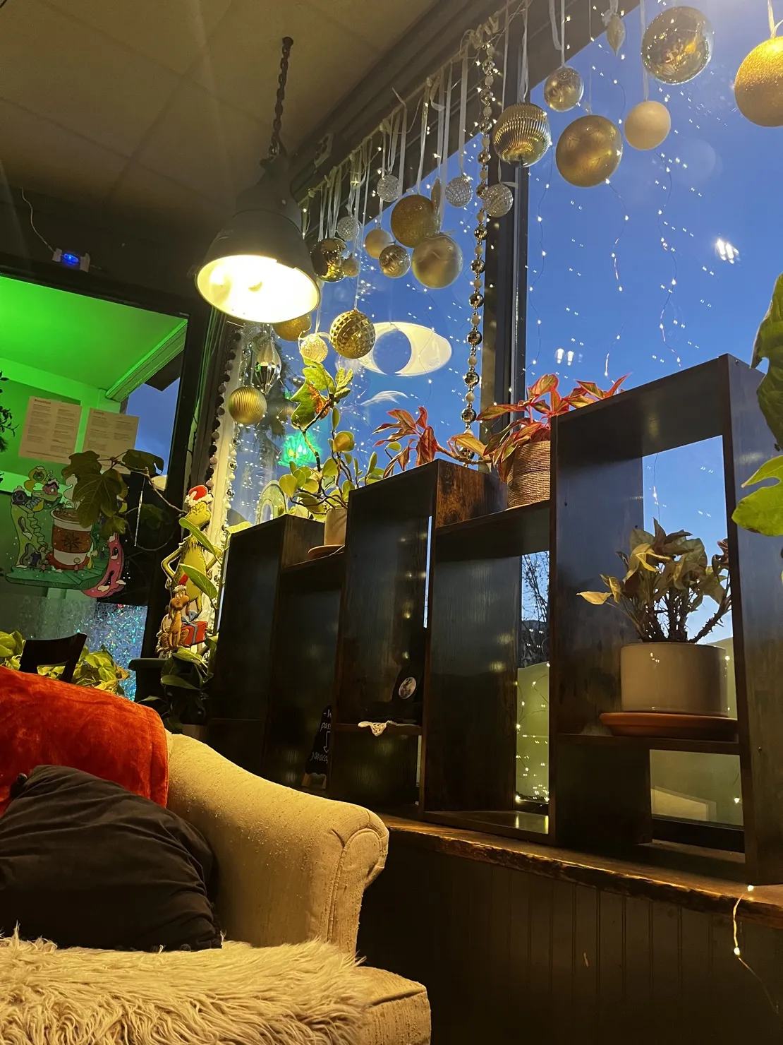 Window decorations with seating area
